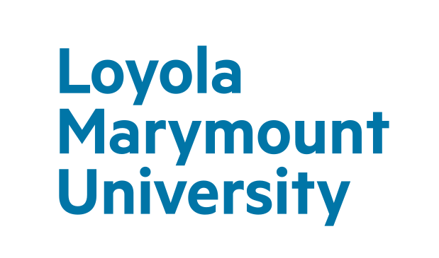 Loyola Marymount University wordmark, stacked blue sans-serif variant, cell 48