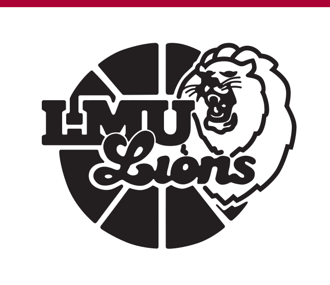 LMU Lions vintage mark, basketball variant, cell 55