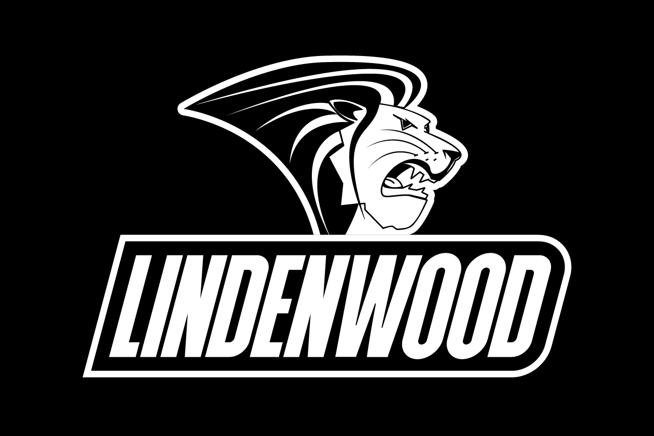 mascot head with wordmark, white on black variant, cell 6