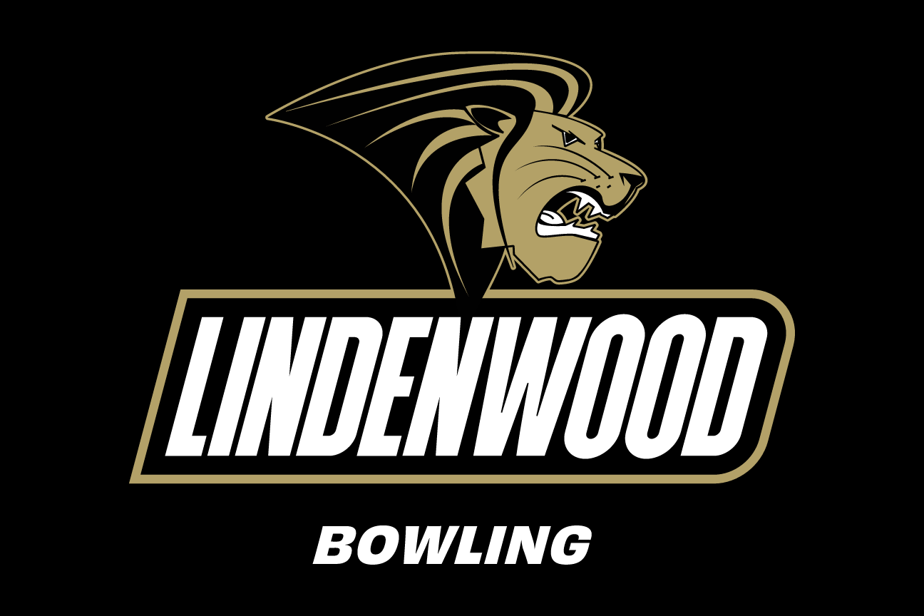Lindenwood Bowling, primary lockup on black variant, cell 68