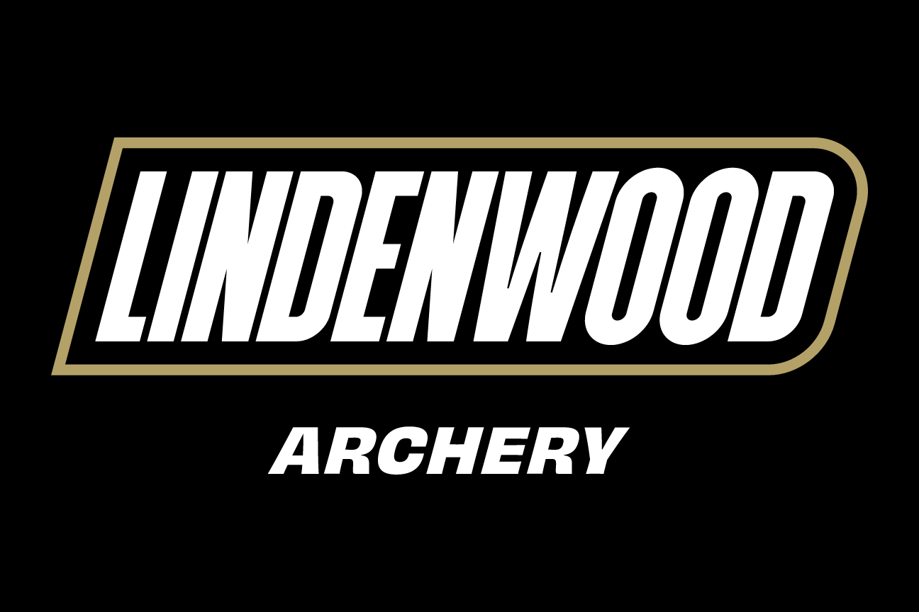Lindenwood Archery, wordmark lockup on black variant, cell 45