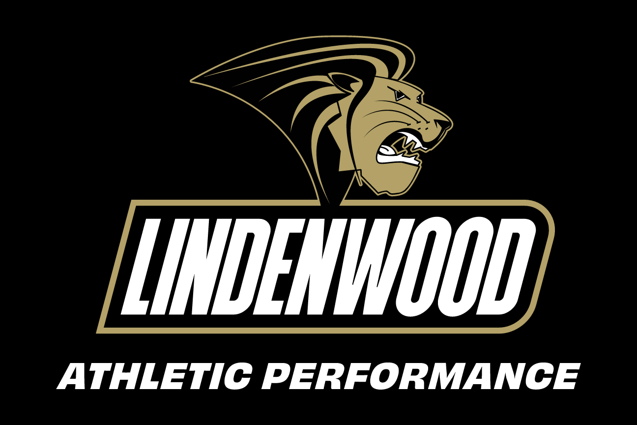 Lindenwood Athletic Performance, primary lockup on black variant, cell 48