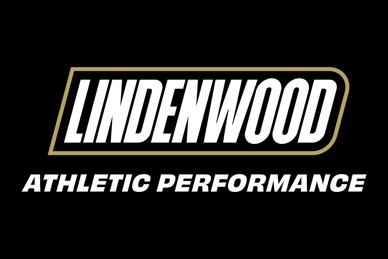 Lindenwood Athletic Performance, wordmark lockup on black variant, cell 49
