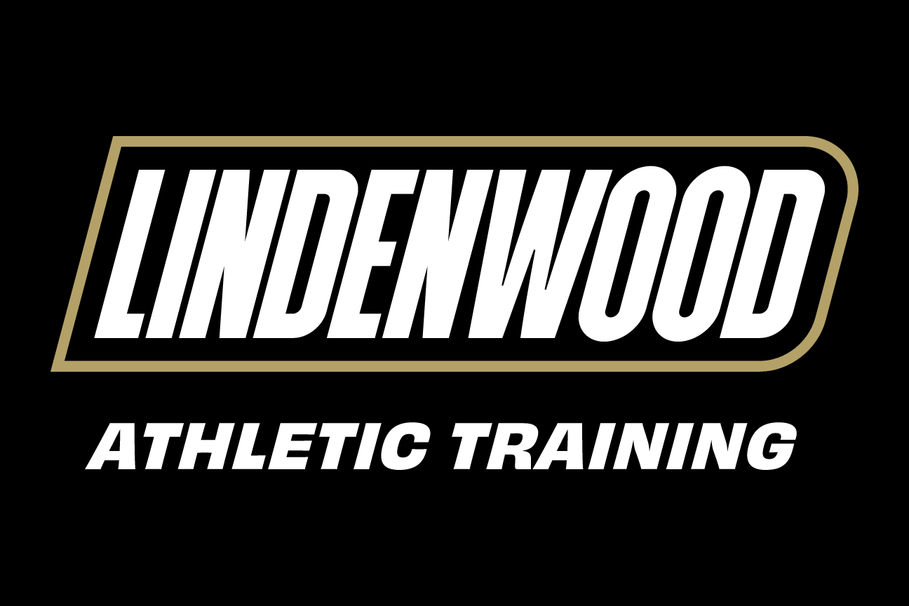 Lindenwood Athletic Training, wordmark lockup on black variant, cell 53