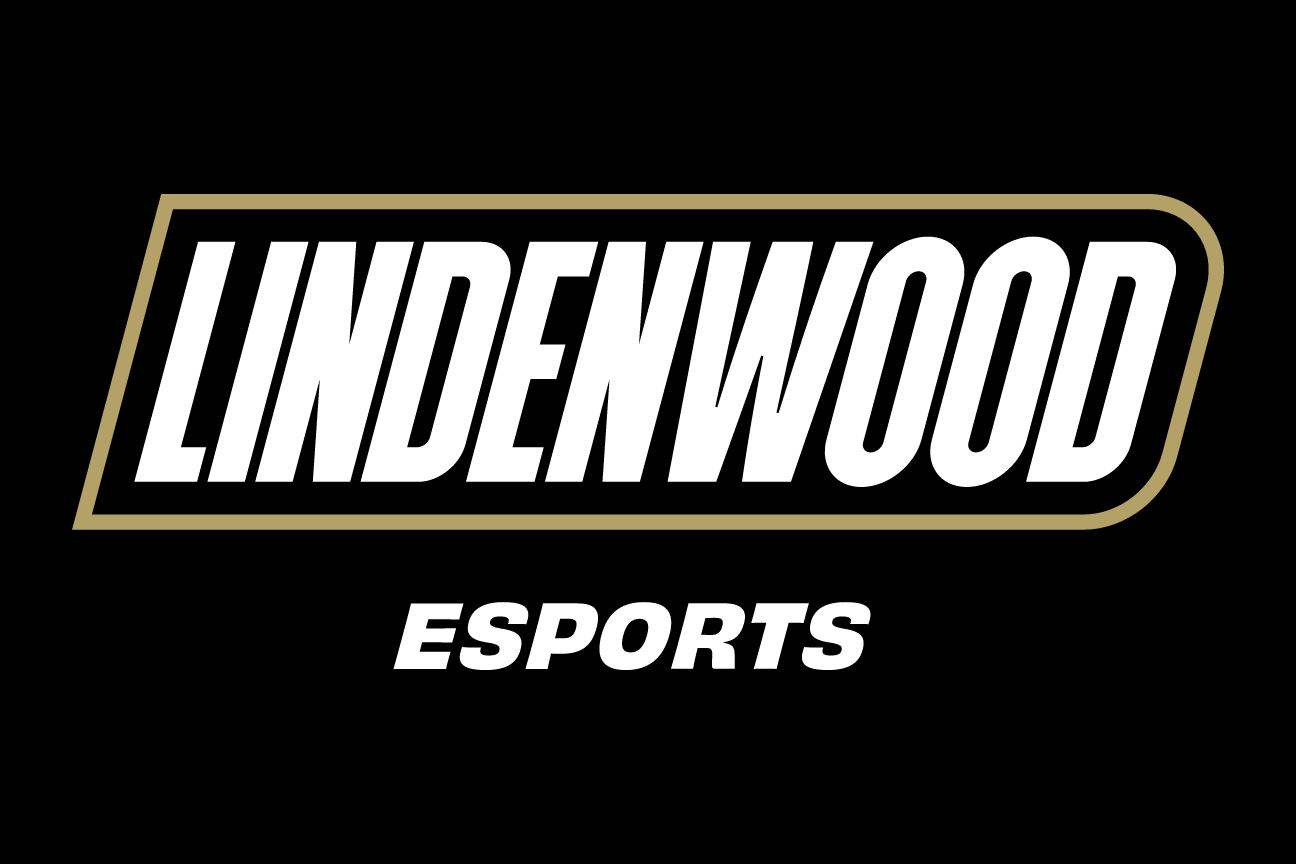 Lindenwood Esports, wordmark lockup on black variant, cell 85