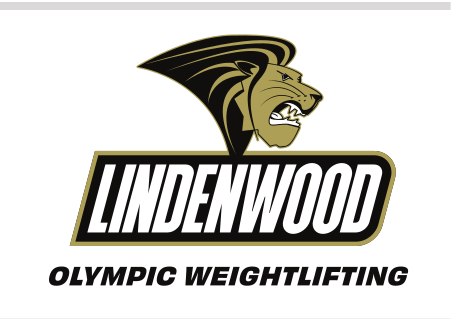 Lindenwood mascot and wordmark with sport name, Olympic Weightlifting variant, cell 102