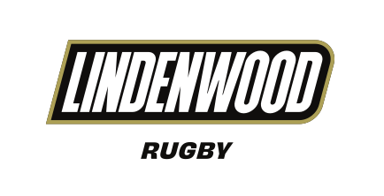 Lindenwood wordmark with sport name, Rugby variant, cell 111