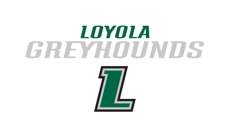 Loyola Greyhounds wordmark with L, color variant, cell 63