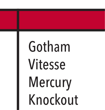 THE VILLE wordmark, red and black variant, cell 13