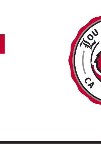 University of Louisville logo, red and black variant, cell 21