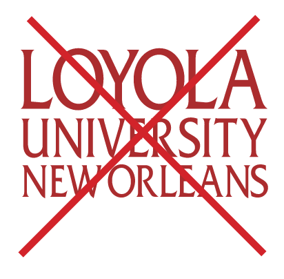 Loyola University New Orleans logo, skewed variant