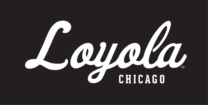 Loyola Chicago wordmark, white on black variant, cell 4