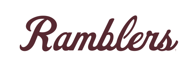 Ramblers script wordmark, maroon variant, cell 16