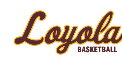 Loyola Basketball wordmark, maroon and gold on white variant, cell 23
