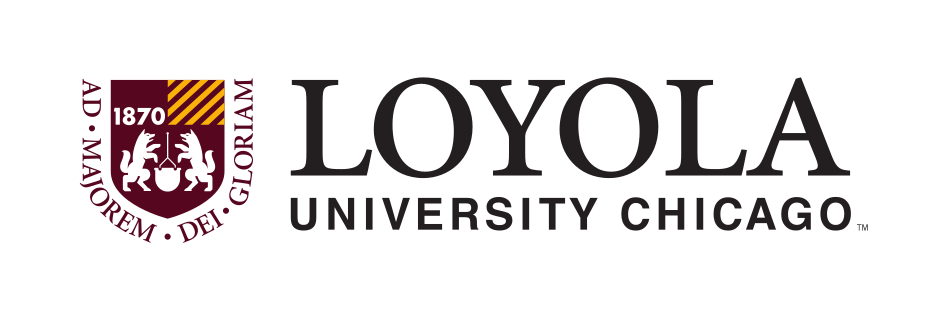 Loyola University Chicago primary logo, 2-color on white variant, cell 34