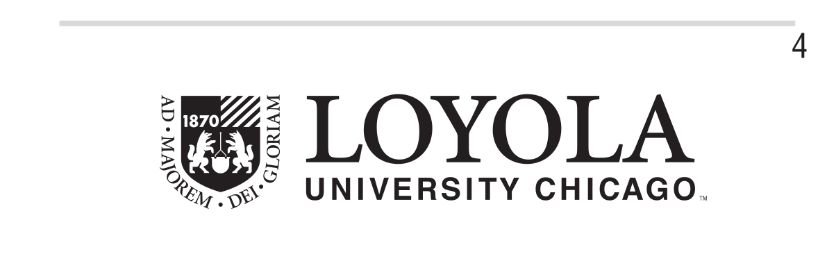 Loyola University Chicago primary logo, white on black variant, cell 40