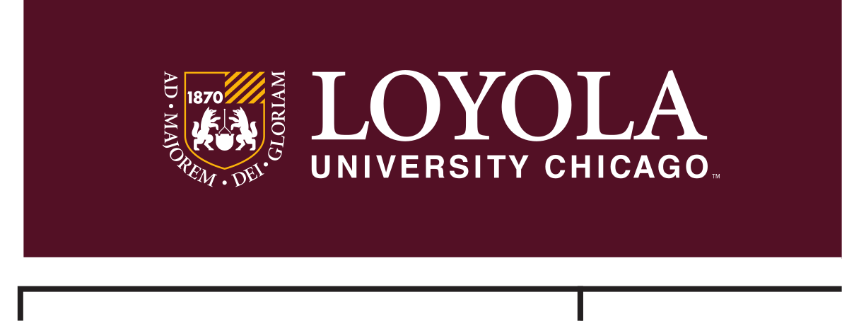 Loyola University Chicago primary logo, white on maroon variant, cell 42