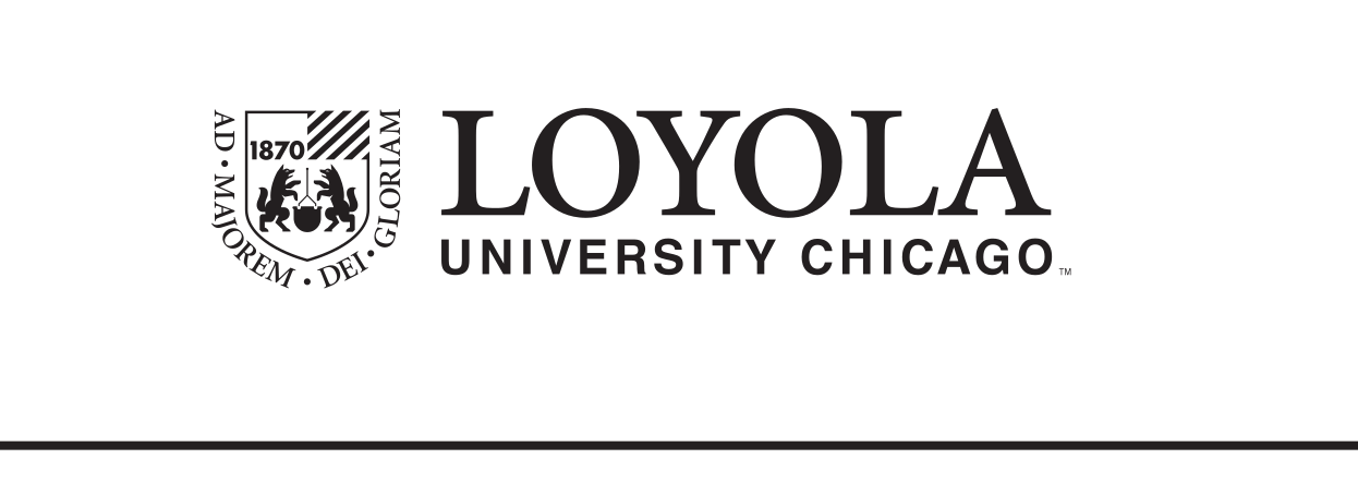 Loyola University Chicago primary logo, white on maroon variant, cell 43