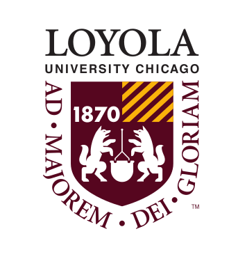 Loyola University Chicago secondary logo, 2-color on white variant, cell 44