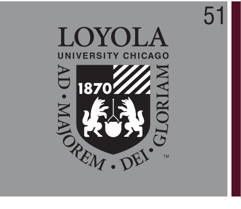 Loyola University Chicago secondary logo, white on maroon variant, cell 51