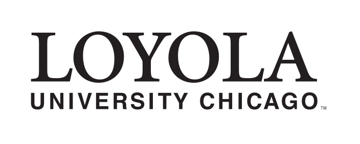 Loyola University Chicago wordmark, black on white variant, cell 56