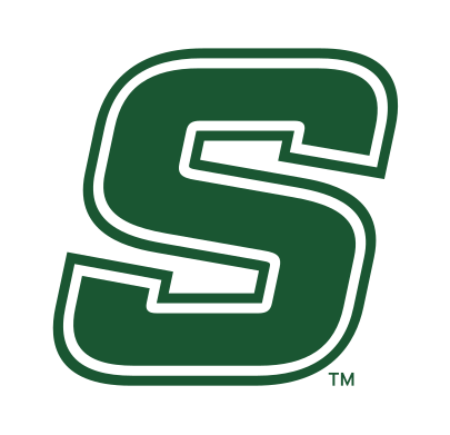 Athletic S Mark, green with white and black outlines variant, cell 100