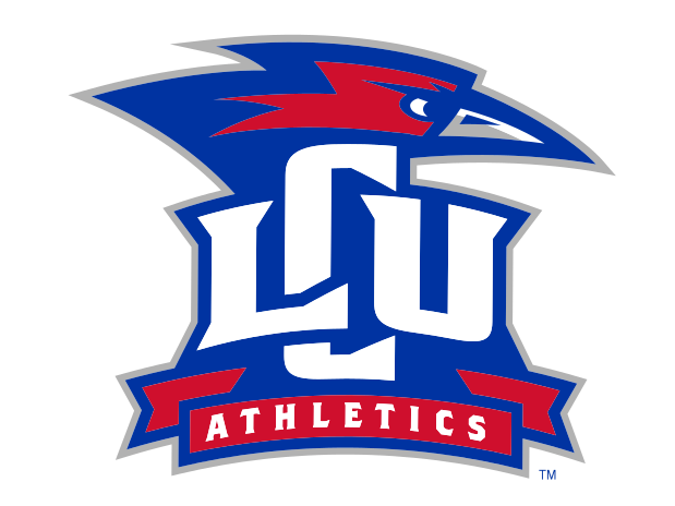 LCU Athletics mascot logo, bird over lettermark with banner, full color, variant variant, cell 12