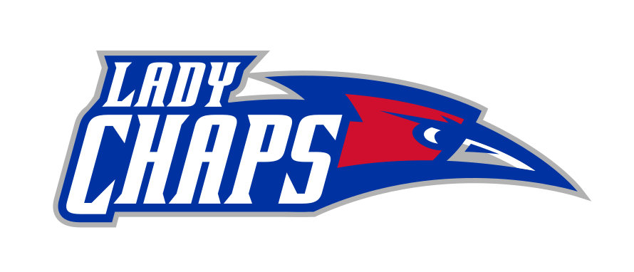 Lady Chaps wordmark with mascot head, horizontal variant, cell 29