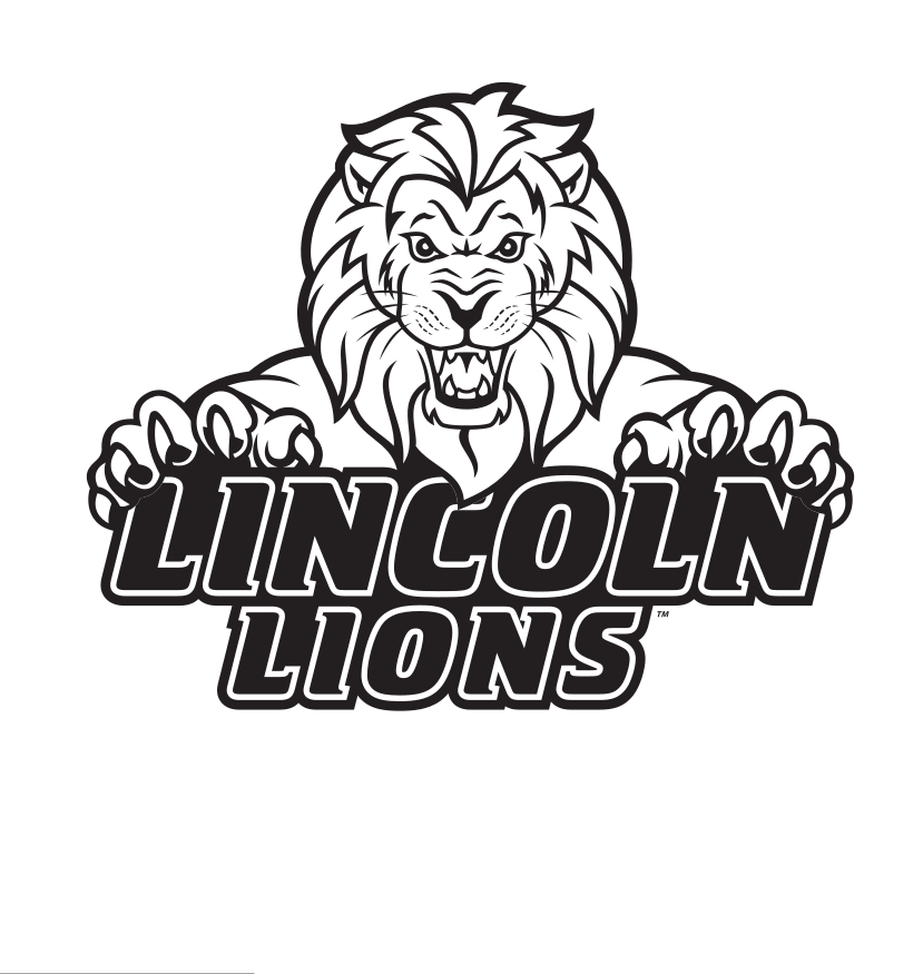mascot head with wordmark, black/white variant, cell 2