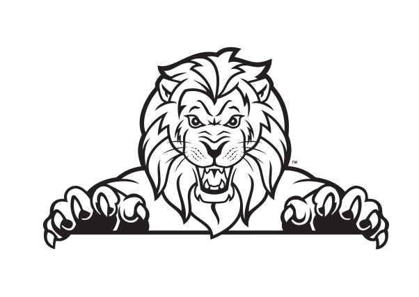 mascot head with paws, black/white variant, cell 6