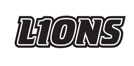 Lions wordmark, black/white variant, cell 14