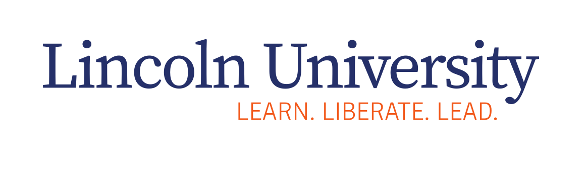 Lincoln University wordmark with tagline, color variant, cell 22