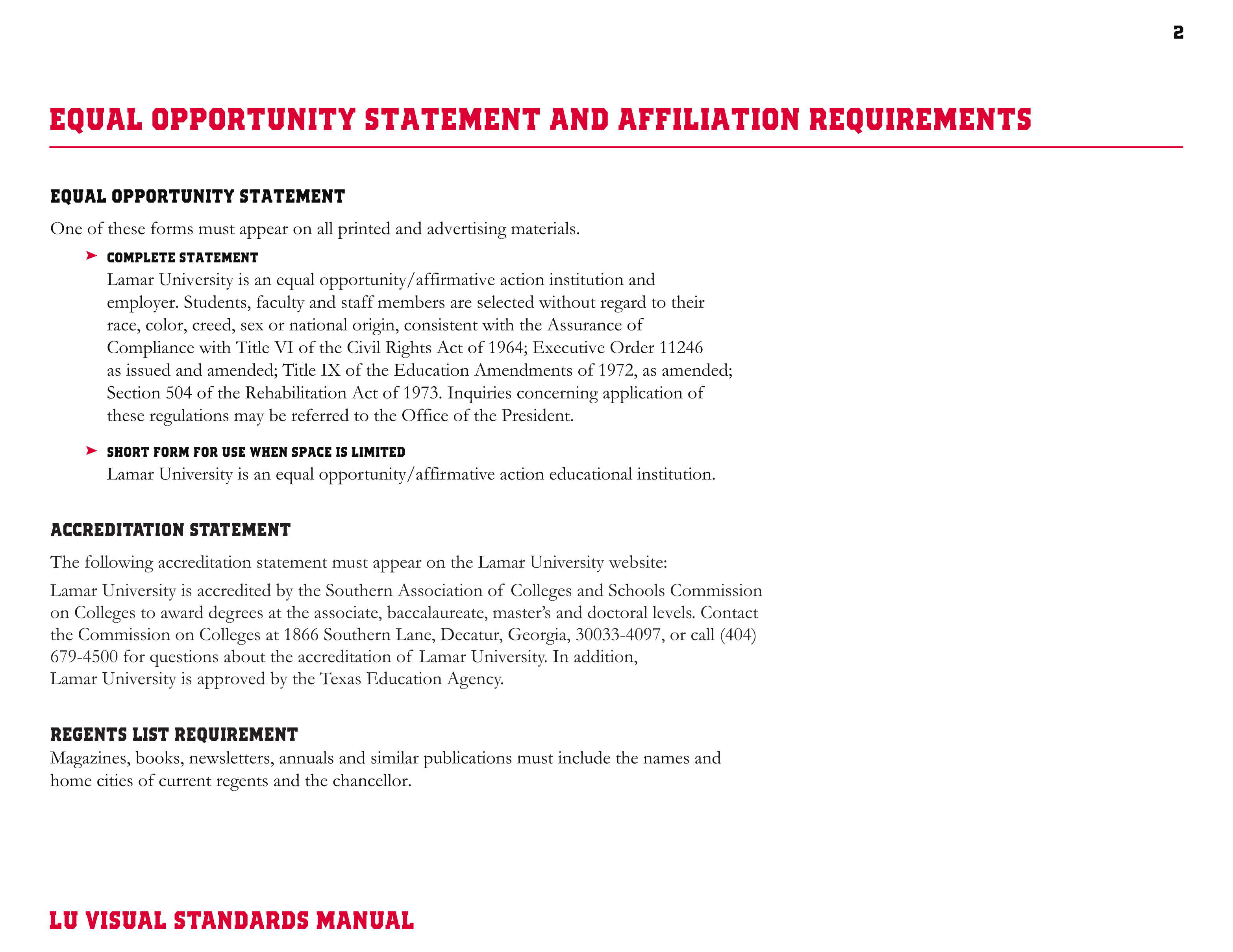 Full Page Guideline Sheet, Standard variant
