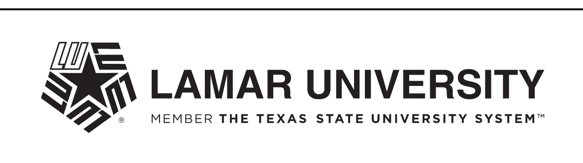 Lamar University logo, one-color black variant