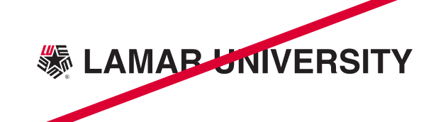 Lamar University logo, resized elements variant