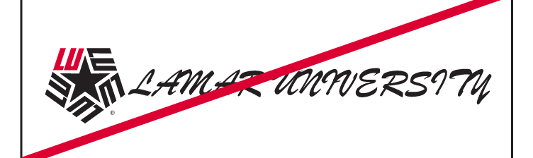 Lamar University logo, changed typefaces variant
