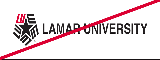 Lamar University logo, stretched, squeezed or skewed variant