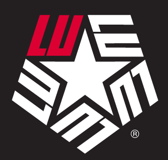 Lamar University Star Logo, full color on black background variant