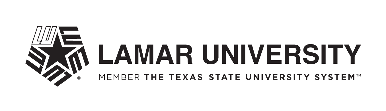 Lamar University System Signature, black and white variant