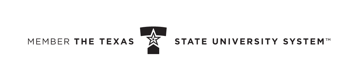 MEMBER THE TEXAS STATE UNIVERSITY SYSTEM with star logo, secondary configuration, horizontal variant