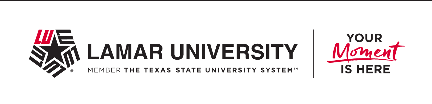 Lamar University Logo with Tagline, color on white variant
