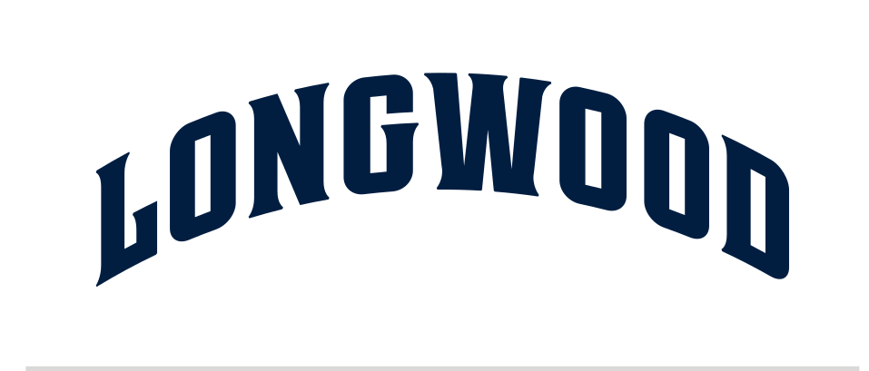 Longwood wordmark, arched color on white variant