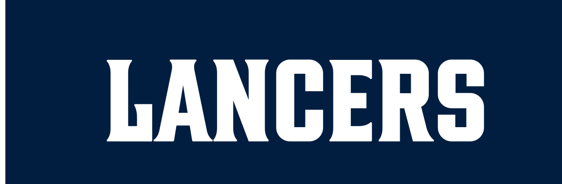 Lancers wordmark, color on navy variant