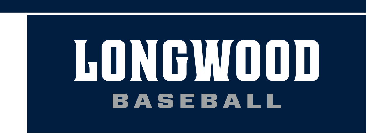 Longwood sport wordmark, Baseball white reverse horizontal variant, cell 85