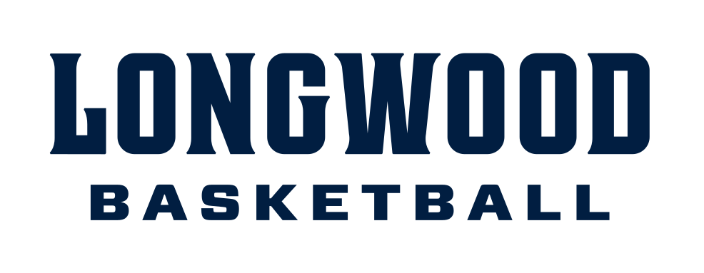 Longwood sport wordmark, Basketball blue stacked variant, cell 90