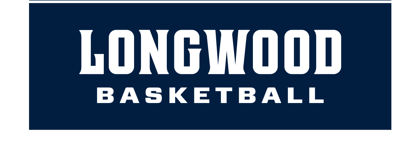 Longwood sport wordmark, Basketball white reverse stacked variant, cell 91