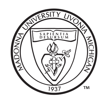 Madonna University Seal, black/white on white variant, cell 29