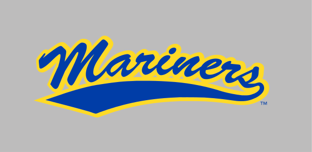 Mariners wordmark with anchor, blue/yellow on grey variant, cell 4