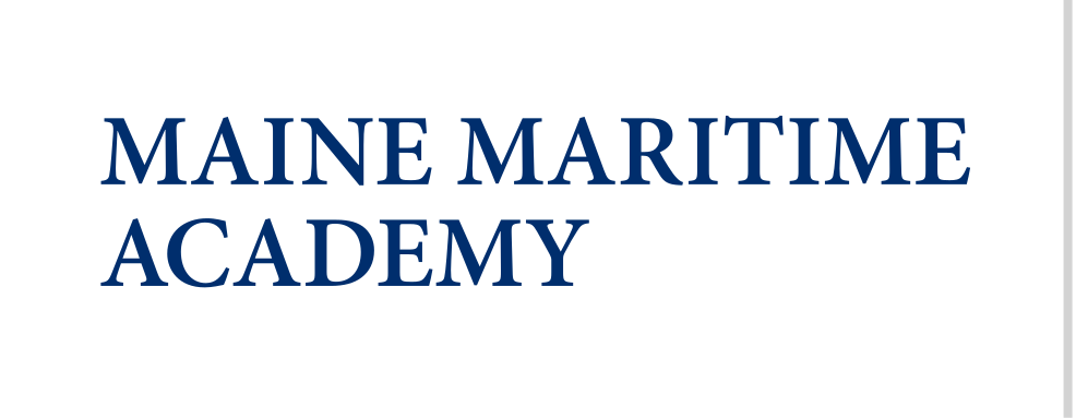 Maine Maritime Academy wordmark, horizontal blue variant, cell 9
