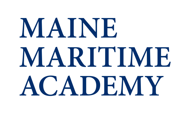 Maine Maritime Academy wordmark, stacked blue variant, cell 10